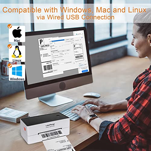 LabelRange LP320 Label Printer – High Speed 4x6 Shipping Label Printer, Windows, Mac and Linux Compatible, Direct Thermal Printer Supports Shipping Labels, Barcode Labels, Household Labels and More