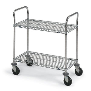METRO Stainless Steel Wire Utility Cart - 36"Wx18"D Shelf