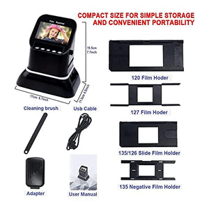 EXQST Digital Film and Slide Scanner with 5" LCD Screen, Converts 35mm Negatives and Slides to Digital JPEG - Photo Convertor