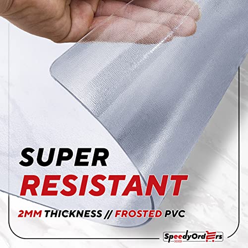 PVC Roll 2mm Thick 48 Inches Frosted Roll 46ft, Clear PVC Sheet, Clear Table Cover Protector, Desk Mat Pad, Plastic Table Cover for Restaurants, PVC Floor Mat