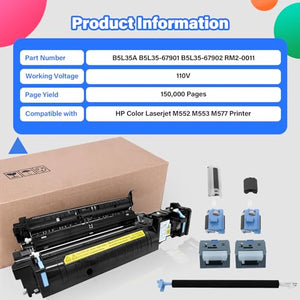 LIDNADY B5L35A Fuser Maintenance Kit for HP Color Laserjet M552 M553 M577 Printer - RM2-0011 Fuser with Transfer Roller & Tray - 110-120V - 2 Year Warranty