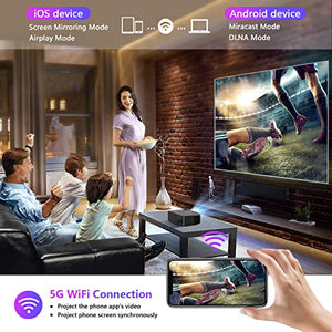 AILESSOM Native 1080P 5G WiFi Bluetooth Projector, 20000LM 450" Display, 4K Movie Support