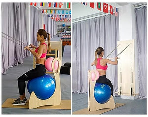 NUNETH Wooden Fitness Yoga Ball Chair for Adults, Ergonomic Rupture-Proof Balance Chair