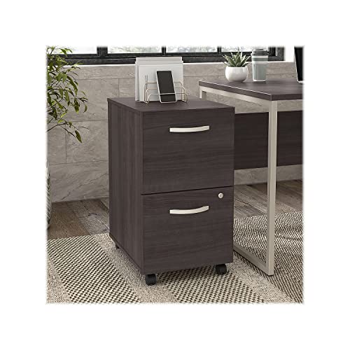 Bush Business Furniture Hybrid 2-Drawer Mobile File Cabinet, Storm Gray, 20-inch