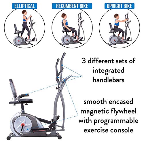 Body Rider BRT5800, 3-in-1 Trio Trainer Workout Machine, Black, Gray, Silver, and Red