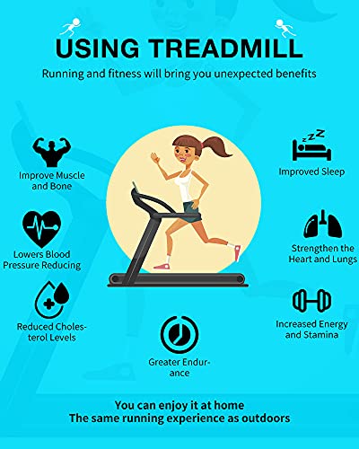 OVICX Q2S Folding Portable Treadmill Compact Walking Running Machine for Home Gym Workout Electric Treadmills with LED Display Device Holder Treadmill for Small Spaces