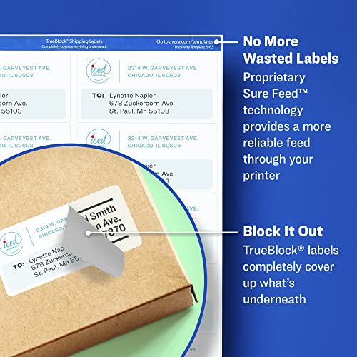 Avery Red File Folder Labels for Laser and Inkjet Printers with TrueBlock Technology, 2/3 x 3-7/16 Inches, 5 Packs (5066)