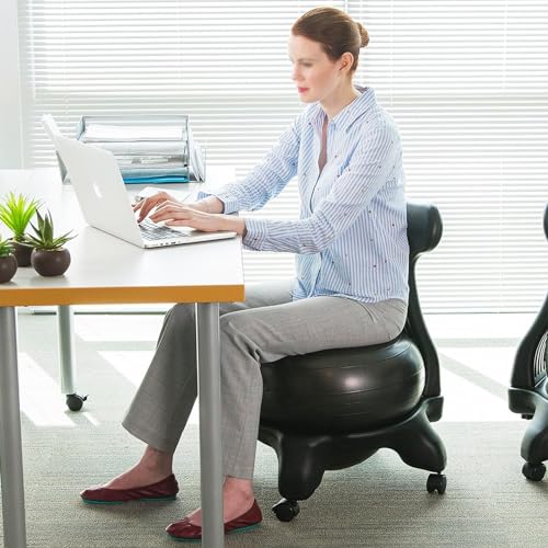 NUNETH Ergonomic Office Desk Yoga Ball Chair with Anti Burst Ball