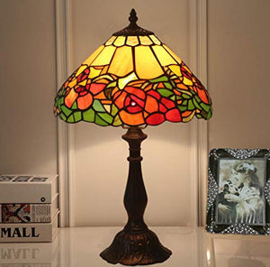 MaGiLL Tiffany Style Desk Lamp, 12 Inch Creative Clematis Florida Pattern Glass E27 Desk Lamp
