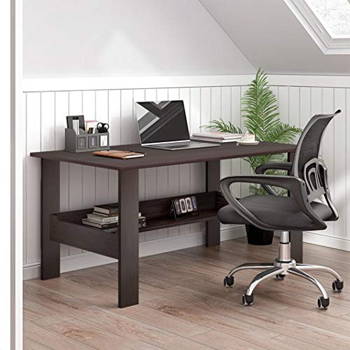 2021 Upgraded Computer Desk for Small Room, US, Writing Table with Shelf Storage for Home Office Study for PC Desktop, Workstation, Bedroom Gaming, Black Walnut