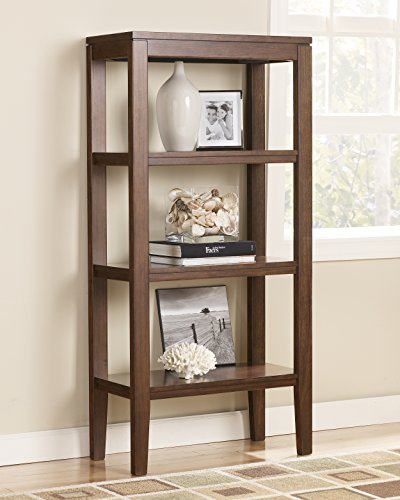 Ashley Furniture Signature Design - Deagan Pier Cabinet - 3 Fixed Shelves - Contemporary - Dark Brown