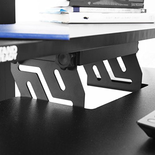 Stand Steady Techtonic Electric 2 Arm Monitor Mount Standing Desk | Large Spacious Stand Up Desk | Easy Sit to Stand with The Push of a Button - Quiet! | 3 Levels to Maximize Your Space!