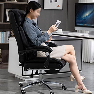 HUIQC Leather Office Chair with Adjustable Height and Lumbar Support