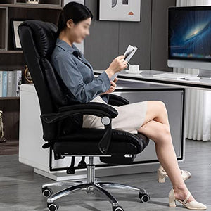 CBLdF Leather Office Swivel Chair with Adjustable Height and Lumbar Support