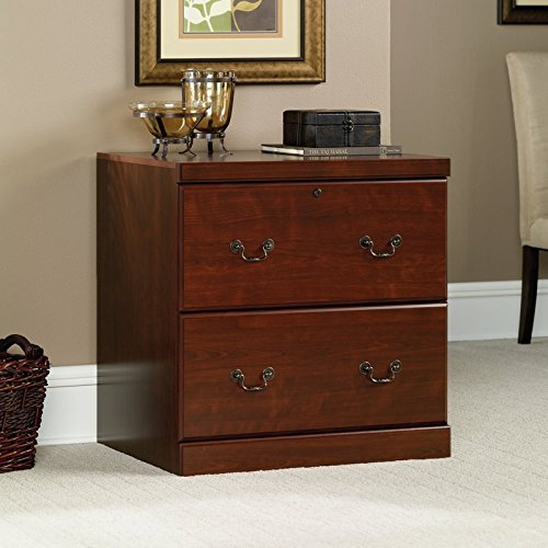 Organize Your Files with This Traditional Style File Cabinet with 2 Drawers for Storage and Made in USA with Classic Cherry Finish Crafted from Fiberboard