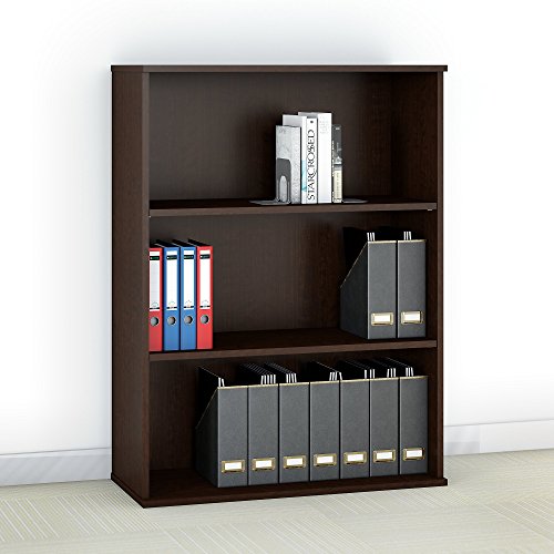 Bush Business Furniture Easy Office 48H 3 Shelf Bookcase in Mocha Cherry