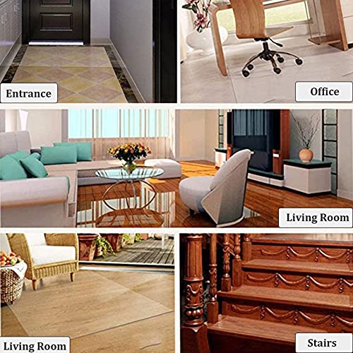 ALASSE Transparent Plastic Carpet Protector - 1.5mm Height, Scratch Resistant, Heavy Duty Cover (Size: 130x8')
