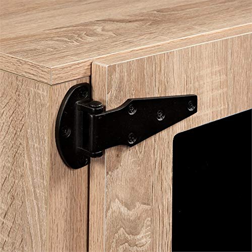 Mirella 72" Wall Mounted Hutch with Glass Doors in Sand Dune