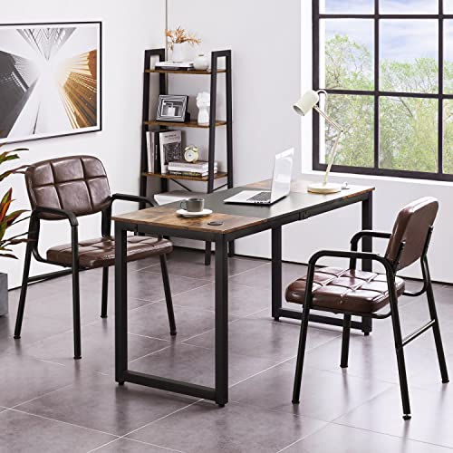 Yaheetech 6PCS Office Guest Reception Chairs Leather Waiting Room Executive Chair Brown