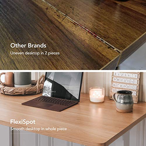 Flexispot Standing Desk Electric Small Desk Height Adjustable Desk Sit Stand Desk Home Office Table (42x24 Black+Maple)