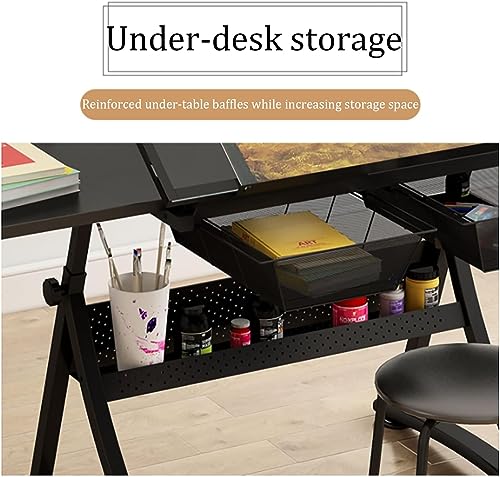 OGRAFF Drafting Table with Adjustable Height, Angle, and Storage - Drawing Desk Craft Station