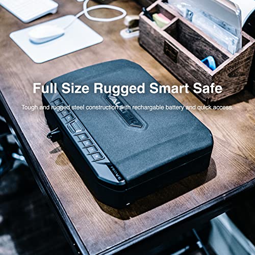 VAULTEK VT Full-Size Handgun Bluetooth Smart Safe Multiple Pistol Safe with Auto-Open Lid and Rechargeable Battery(Black)