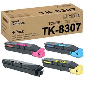 (1BKCMY, 4PK) TK8307 TK-8307 1T02LKOUS0 1T02LKCUS0 1T02LKBUS0 1T02LKAUS0 Toner Cartridge Replacement for Kyocera TASKalfa 3051ci 3551ci Copystar CS-3051ci CS-3551ci Toner Kit Printer