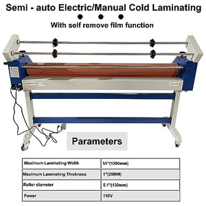 HQHAOTWU Electric Cold Roll Laminator 51" (1300MM) Automatic Laminator - 110V