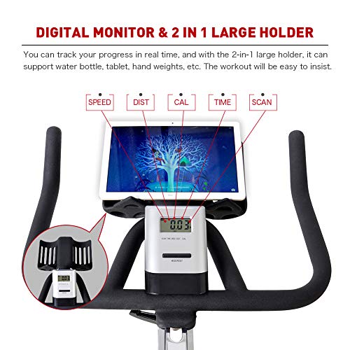 JOROTO Belt Drive Indoor Cycling Bike with Magnetic Resistance Exercise Bikes Stationary ( 300 Lbs Weight Capacity ) (Updated)