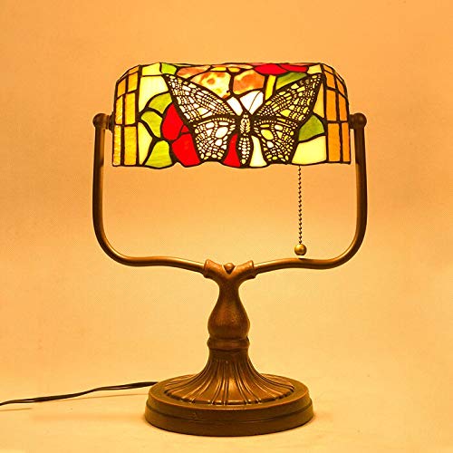 European Banker Tiffany Desk Lamp Retro Butterfly Bedroom Bedside Office