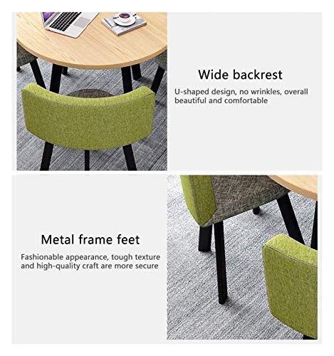 AkosOL Business Dining Table Set - Space-Saving 5-Piece Wooden Round Table & Chair Set