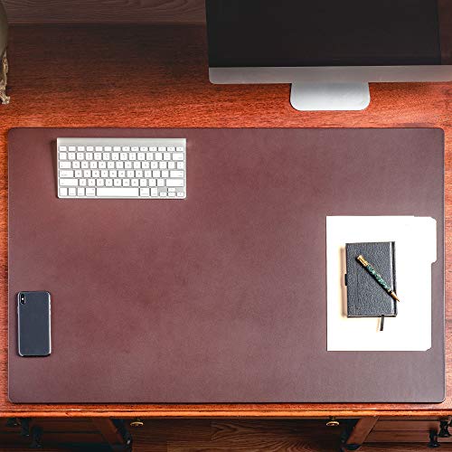 Dacasso Chocolate Brown Leather 38" x 24" Without Rails Desk Mat