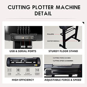 LYXC Vinyl Cutter Machine with Signmaster Software, 53 Inch, Sturdy Stand, Adjustable Force 20-500g & Speed 20-800mm/s