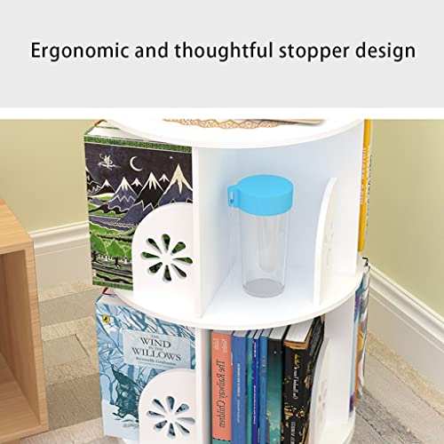 Revolving Bookshelf Organizer 3/4/5-Tier 360 Degree Home Office Living Room Study - White, 46 * 97cm