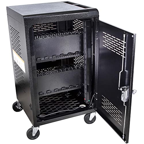 30 Device Laptop Charging Cart for Chromebook Storage - Classroom Charging Station for 30 Chromebook and Laptop Under 14 Inch Screen - Laptop Charging Station with 2 Power Strips with 15 Outlets Each
