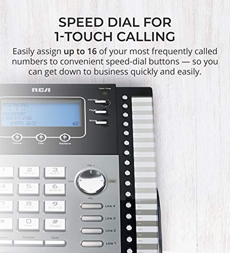 RCA 25424RE1 4-Line Expandable Phone System with Intercom (2-Pack) Bundle with Blucoil 8 AAA Batteries