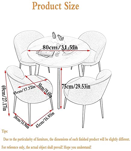 UsmAsk Round Leather Office Table and Chair Set (Blue)