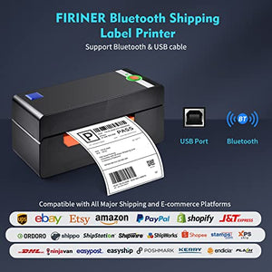 FIRINER Thermal Printer for Shipping Labels, Bluetooth Label Printer, Shipping Label Printer for Small Business, Support Windows, Android, iOS, Compatible with Amazon, Ebay, Shopify, Etsy, UPS, USPS