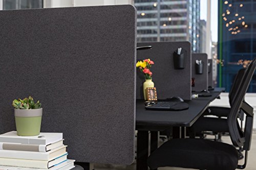 Luxor Reclaim 3 Piece Desktop Privacy Panels, Misty Gray - 60"W x 24"H