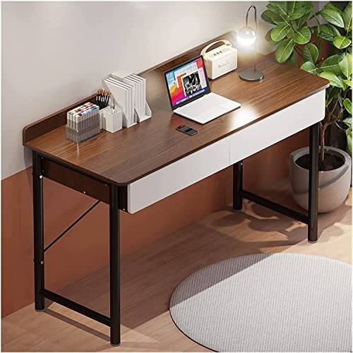 SYLTER Office Conference Table Gaming Desk Computer Desk Home Office Simple Wooden PC Desk Modern Writing Table Universal Laptop Stand Home Furniture PC Workstation 2 Drawers
