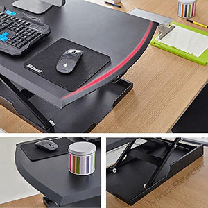 Mind Reader Multipurpose Home Office Computer Desk, Sit and Stand Desk, Workstation Desk, Gaming Desk