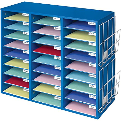 Really Good Stuff Mail Center with Wire Paper Holders- 1 Classroom Mail Center with 27 Slots – Keep Your Classroom or Office Organized, Durable, Easy Assembly