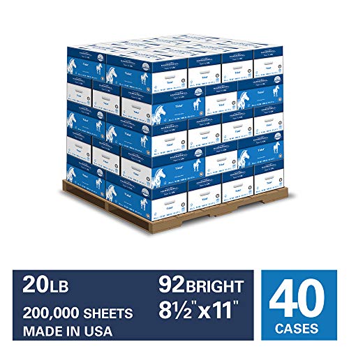 Hammermill Tidal 20lb Copy Paper, 8.5x11, 40 Case Pallet, 5,000 Sheets/Case, 200,000 Sheets, Made in USA, Sustainably Sourced From American Family Tree Farms, Acid Free, Multi-purpose Paper, 162008P