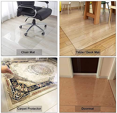 ZHOUHONG Clear Heavy Duty Hard-Floor Chair Mat for Low Pile Carpet - Floor Protection Mat