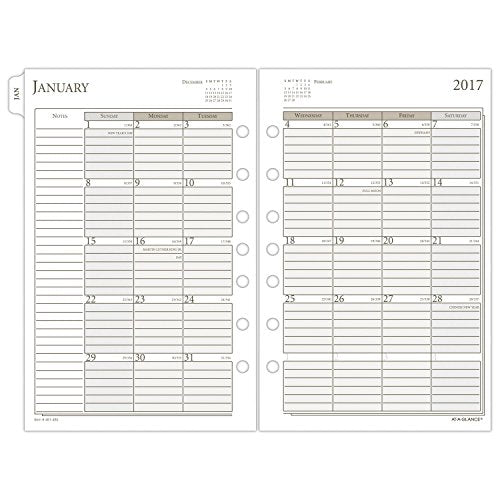 Day Runner Weekly / Monthly Planner Refill 2017, 5-1/2 x 8-1/2", Size 4 (481-485)