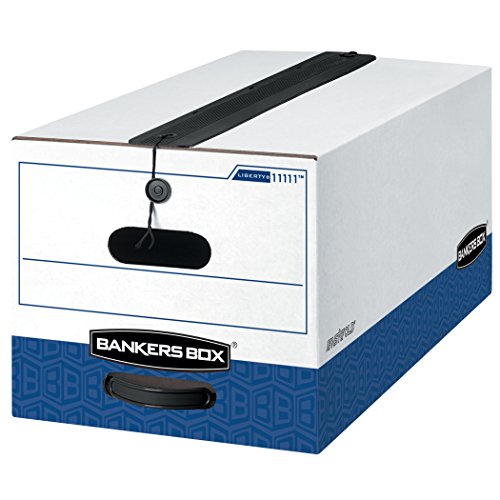 Bankers Box LIBERTY PLUS Heavy-Duty Storage Boxes, FastFold, String and Button, Letter, Case of 12 (11111)