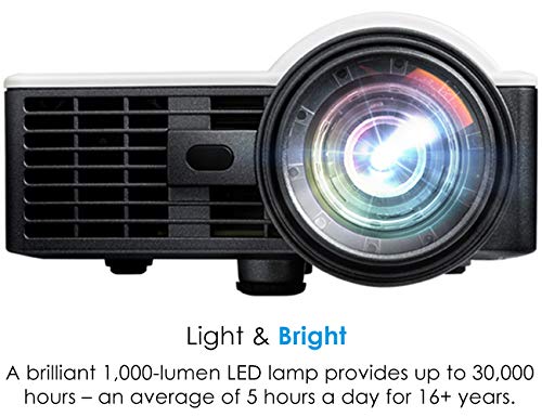 Optoma ML1050ST+ Portable LED WUXGA Support Mini Projector with Short Throw and Auto Focus for Office Presentations and Movies at Home