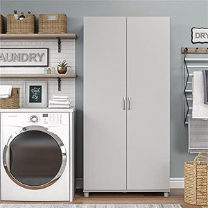 Pemberly Row 36" Utility Storage Cabinet in Dove Gray