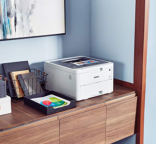 Brother HL-L3210CW Compact Digital Color Printer Providing Laser Printer Quality Results with Wireless, Amazon Dash Replenishment Enabled, White