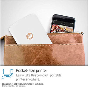 HP Sprocket Plus Instant Photo Printer, Print 30% Larger Photos on 2.3x3.4 Sticky-Backed Paper – White (2FR85A)